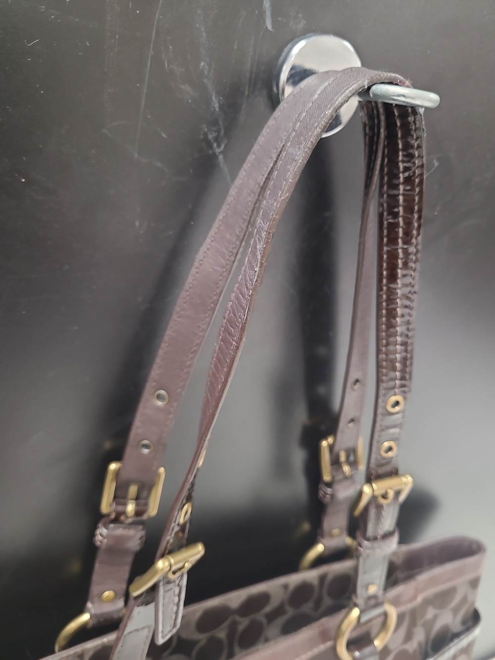 Coach Brown Lurex Jacquard Leather Signature Tote Bag Coach Brown H0867-F12853 - Picture 15 of 16
